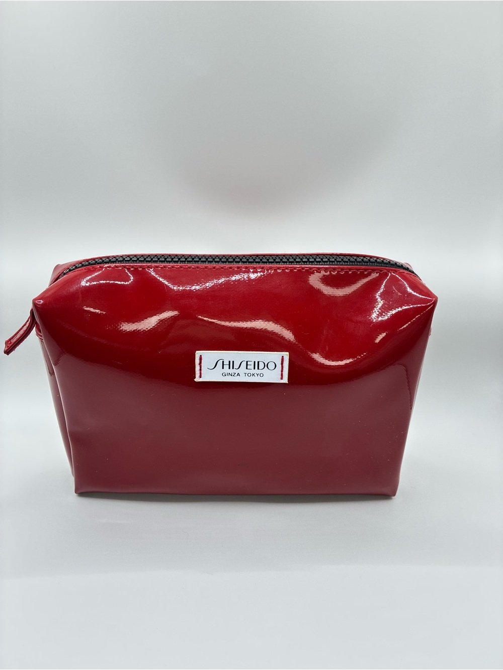 Shiseido Red Glossy Patent Makeup Pouch
